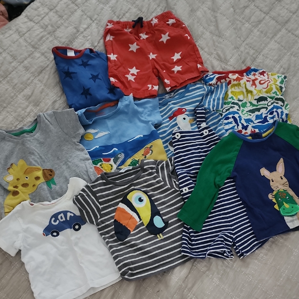 Mini Boden Kids Shirts & Tops Set - Red, Blue, Gray, Green